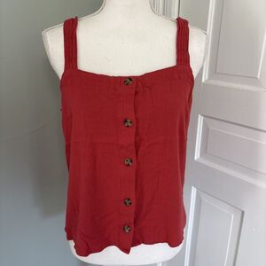 Market & Spruce New Tenley Sleeveless Button Down Blouse Large